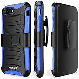 iPhone 8 Plus Holster Case, iPhone 7 Plus Belt Clip Case, Fosmon STURDY [Locking Swivel Belt Clip | Kickstand] Rugged Heavy Duty Shock Proof Case for Apple iPhone 8 Plus, iPhone 7 Plus 5.5 (Blue)