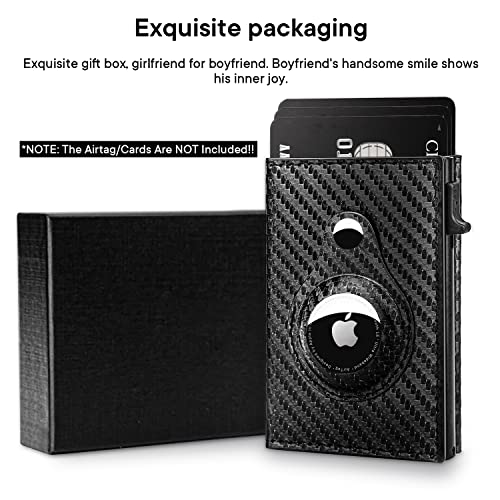 Mens Slim AirTag Wallet with Money Clip, Minimalist Front PocketSized