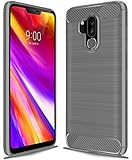LG G7 ThinQ case, LG G7 Case, Suensan TPU Shock Absorption Technology Raised Bezels Protective Case Cover for LG G7 smartphone (Black) (TPU Gray)