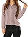 Allegra K Women's Tile Print Long Sleeves Buttoned Tunic Shirt Pink XL
