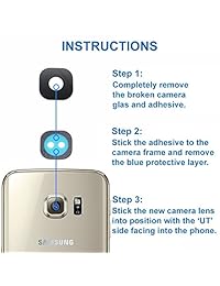 MMOBIEL Lente de cristal para cámara trasera compatible con Samsung Galaxy S6 G920 S6 Edge G925 (Negro Azul) incluye pinzas y tela