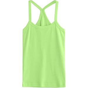 Girls Racerback Tank Tops Summer Spaghetti Strap Sleeveless Layering Casual Athletic Vests Breathable Stretchy Running Tops