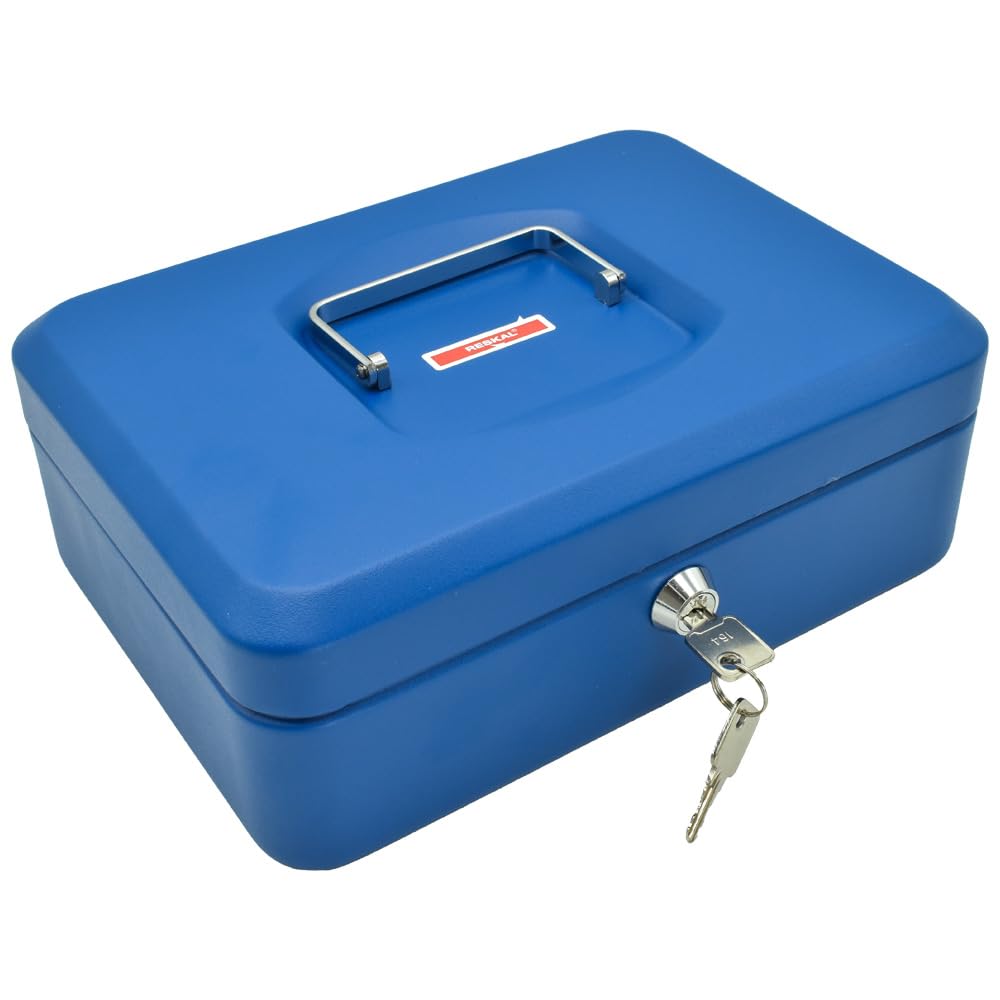 Reskal Metal Cash Box 9 x 25 x 18 cm Blue