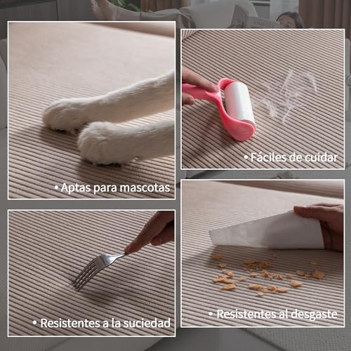 OHSIO Stretch Sofa Cushion Cover, Non-Slip, Washable, Universal, Durable and Easy to Clean (Light Brown, 2 S Seat Covers + 1 Chaise Longue Cover)