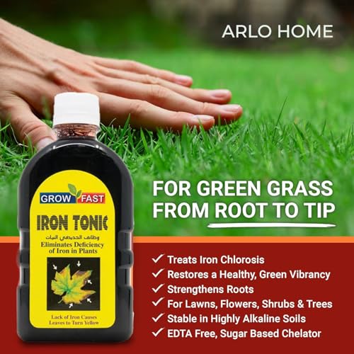 Organic Iron-Tone (250 ml) Organic Fertilizer and Plant Food to Help Correct Iron Deficiency Turns Yellow to Green, Non Staining Iron for Indoor and Outdoor Plants Iron Tonic for Houseplants