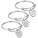 lauhonmin Teacher Appreciation Gifts Expendable Inspirational Bangle Bracelet Set Stainless Steel 3PCS