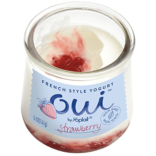 Oui by Yoplait French Style Yogurt, Non-GMO, Gluten Free Yogurt, Strawberry, 5.0 oz (4 Count)