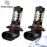 YITAMOTOR 2 X High Power 80W H10 Led Fog Light Driving Bulbs 7000K Xenon White 9145 LED US
