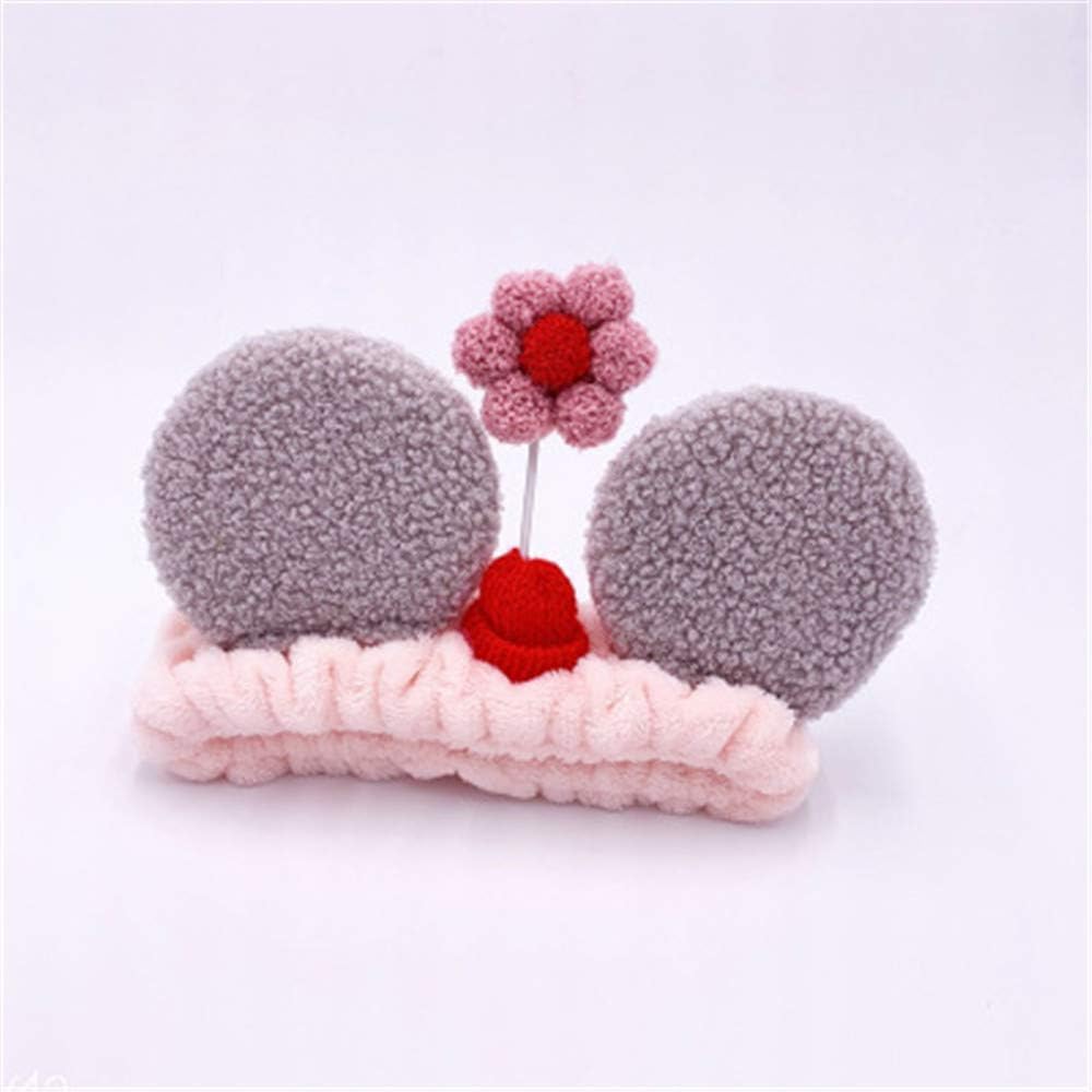 PPTS Cute bear ears flower hair band female wash face wild out headdress anti-skid hairpin hair band 2 sets in total