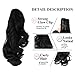Beauty Angelbella Curly Ponytail Extension 14 Inch, Synthetic Short Curly Wave Claw Clip Ponytail Hairpieces for Women Black
