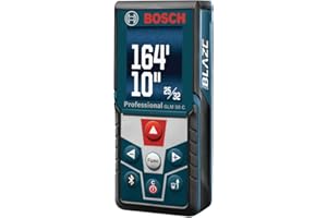 Bosch Blaze Glm50C Bluetooth Enabled 165Ft Laser Distance Measure with Color Backlit Display