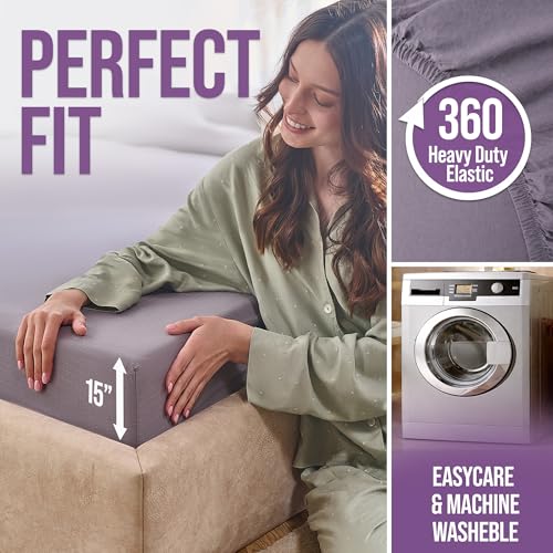 EcoHeal Luxury Lyocell Grounding Sheets King 22% Silver Fiber, 74% Cooling Lyocell, 4% Silk, Quality Certified - Conductive Earth Fitted Sheet 15" Deep w/Wash Bag & Wool Dryer Balls, Beige