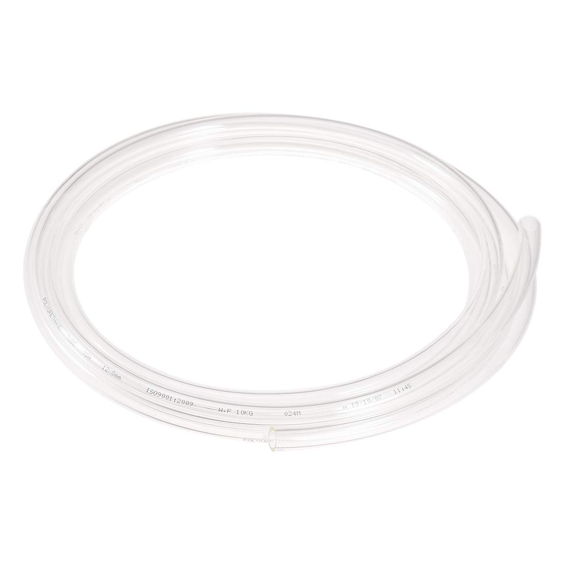 sourcing map Pneumatic Air Tubing, 12mm OD x 8mm ID 3 Meter (118 Inch) Long PU Polyurethane Air Compressor Clear Tubing Hose Pipe