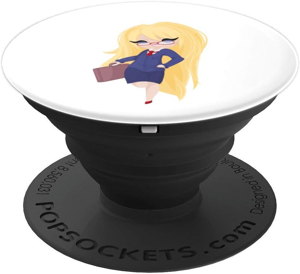 Amazon Com Chibi Girl Businesswoman Entrepreneur Moe Anime Pin Up Popsockets Grip And Stand For Phones And Tablets