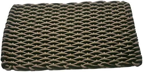 Texas Rope Doormats 2438158 Indoor &amp; Outdoor Doormats, 24" x 38", Black/Tan Wave with Tan Insert