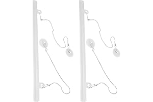 ULDIGI 2pcs 50cm PVC Poster Hanger Rod with Chain Hook Set for Store Sign Display and Wall Decor