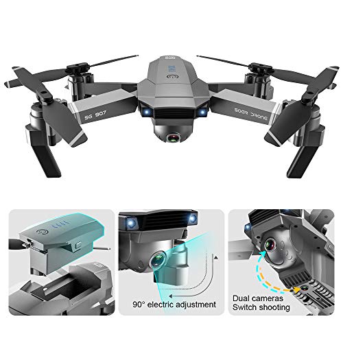 GoolRC SG907 GPS Drone, 5G WiFi FPV Foldable Drone with 4K HD Front Camera and 720P Optical Flow Positioning Camera, Follow Me, Gesture Photos/Video RC Quadcopter