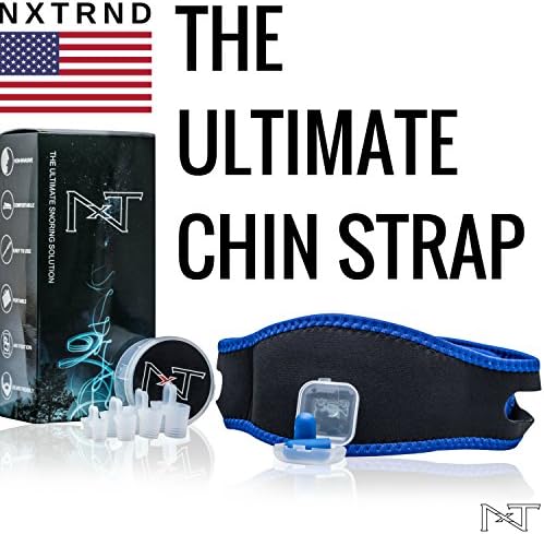 NXTRND USA Stop Snoring Chin Strap - Anti Snoring Devices for Men and Women, Snoring Aids Included are 4 Sets of Nose Vents and 1 Set of Earplugs
