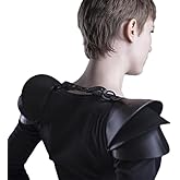 Medieval Faux Leather Shoulder Armor Viking Double Pauldron Mercenary Knight Armor Epaulet for LARP Ren Faire Cosplay