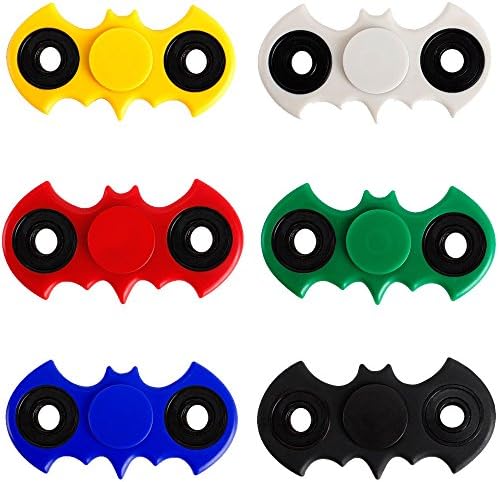 Fidget Spinner Hand Spinner Relieves Anxiety Stress Toy 1-4 mins Spin Time Bat Style 6 Color Combo Set