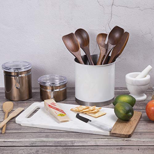 Creative Home Heavy Gauge Stainless Steel Tool Crock Utensil Flatware