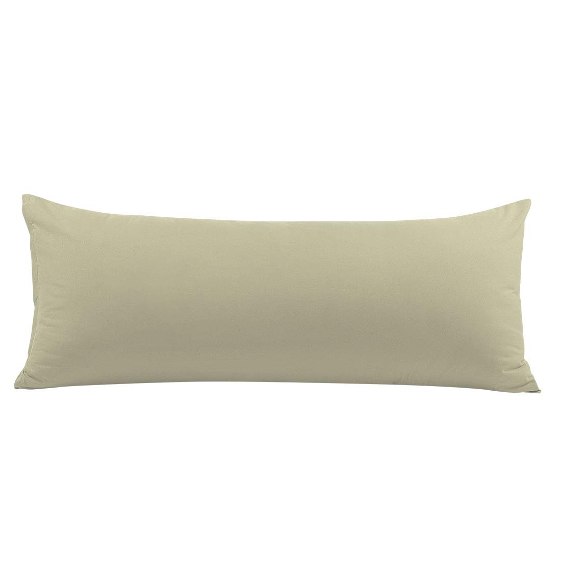 PiccoCasa Body Pillow Pillowcase with Zipper Closure, 1800 Series Brushed Microfiber Body Pillow Cover, Soft Long Pillow Cases for Body Pillows Khaki 50 x 120cm/ 4ft.