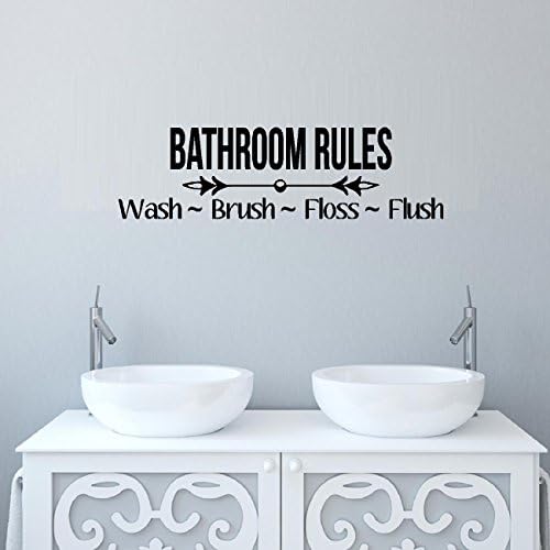 Bathroom Rules Decal-5.5x15