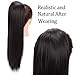 Stamped Glorious Drawstring Ponytails for Women Synthetic Long Ponytail Extension Kinky Straight Drawstring Ponytail Black Color Clip in on Ponytail Externsion (22 Inches)