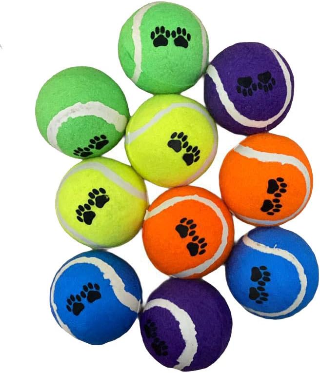 Pet Living Dog Play Balls Doggy Puppy Pack of 10 Tennis Play Exercise