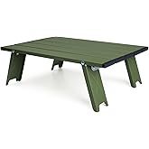 Outplea Small Folding Camping Table with Carry Bag, Mini Portable Beach Table Low Seating, Ultralight Foldable Aluminun Compa