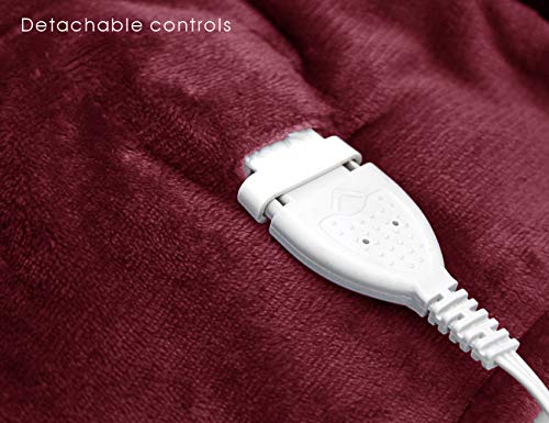Electric Blanket MicroPlush Sherpa and Reversible Flannel Washable Comfortable with 4 Heat Settings/Safety 10 Hours Auto-Off Dual Controllers - Thumbnail 3
