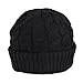 Newsboy Cable Knitted Hat with Visor Bill Winter Warm Hat for Women in Black, Charcoal, Dark Brown, Hot Pink, Red, White (Black)
