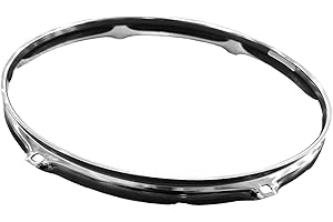 Fancyes Snare Drum Batter Drum Hoop Musical Accessory Steel Replacement Heavy Duty 6 Hole Drum Rim Percussion Instrument Hoop for Home Decor Office, 12inch