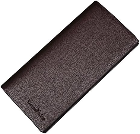 Man Wallet Leather Concise Money Bag Huge Capacity Purse Card Holder (Coffee)