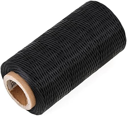 BOPU 200 Meter 1mm 150D Black DIY Leather Sewing Flat Waxed Dacron Thread Cord