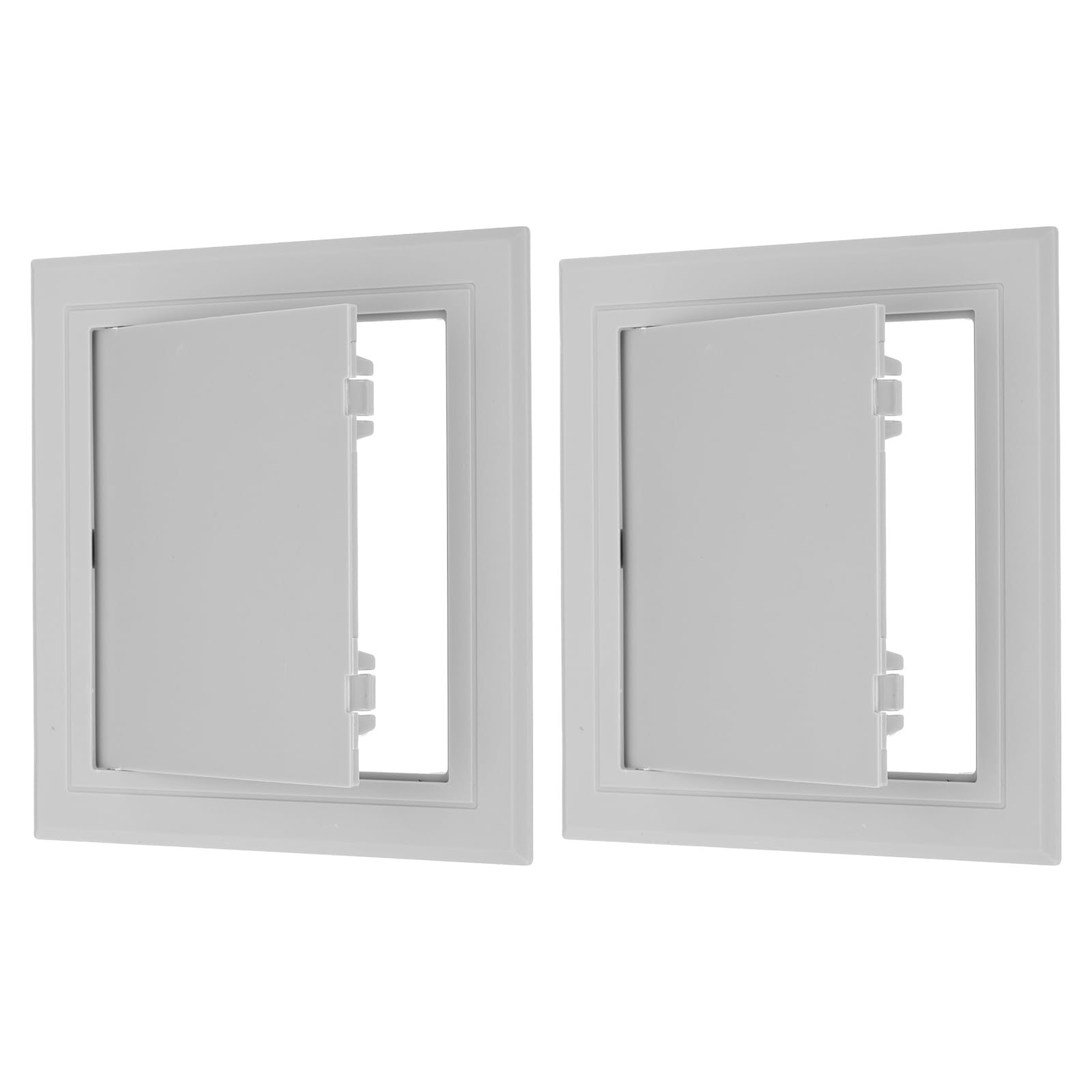 PATIKIL 7x7 inch(165x165mm) Removable Hinged Access Panel, 2 Pcs ABS Plumbing Access Doors Easy Wall Hole Cover for Drywall Plumbing Electrical Cables Wiring, Grey