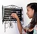 Mango Steam Wall Mounted Closet/Wardrobe Display Hanger Organizer for Jewelry & Earrings With Hooks for Necklaces, Bracelets, Accessories - Black