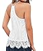 FAROOT Womens Spaghetti Strap Lace Crochet Racerback White Tank Top, Medium