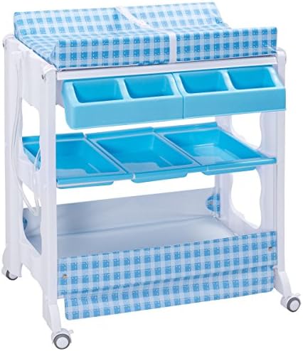 Infant Baby Bath Changing Table Diaper Station Nursery Organizer Storage w Tube