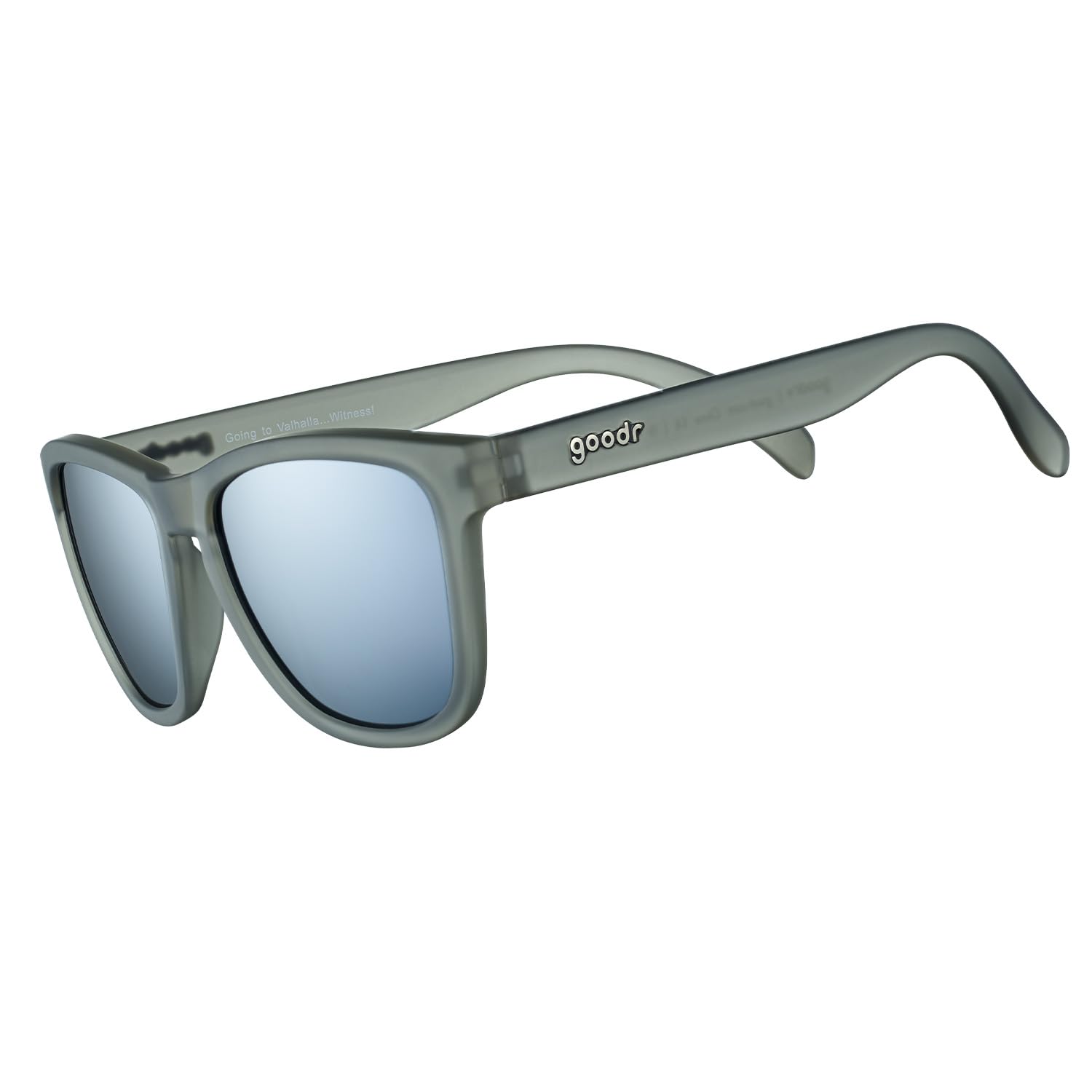 Photo 1 of goodr Going to Valhalla...Witness! Polarized Sunglasses for Men & Women, Medium Sized (OG), Dark Gray Translucent Frames with Chrome Mirrored Reflective Lenses, UV400 Protection, No Slip