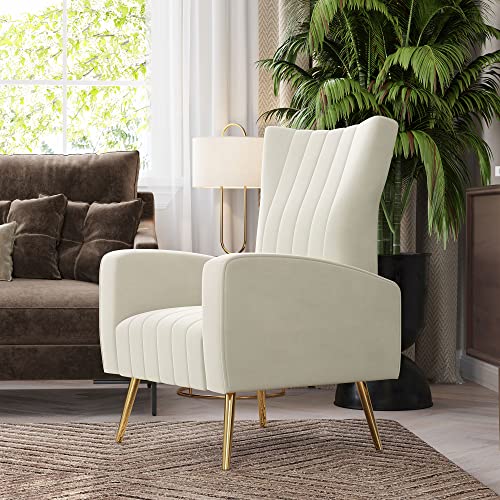 BELLEZE Velvet Accent Chairs for Living Room, Modern Upholstered