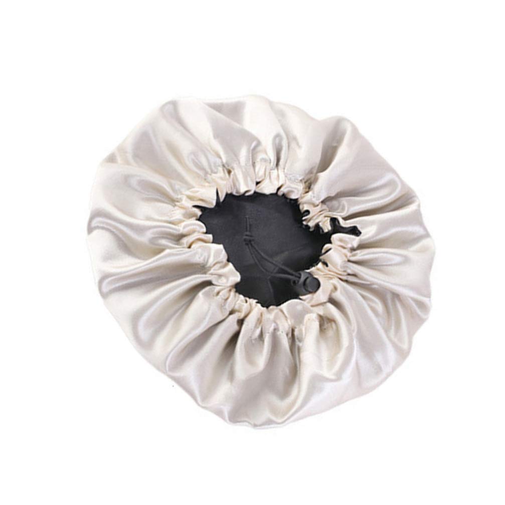 Uonlytech 1pcs Satin Sleep Bonnet Reversible Double Layer Silk Sleeping Cap Soft Bathing Shower Cap for Kids Man Woman