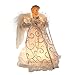 Kurt Adler UL 10-Light Angel Treetop, 9-Inch, White/Silver