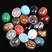 20 Pieces CAB Cabochon Beads Natural Stones Cabochons for Jewelry Making Natural Stone Oval Random Color Beads Crystal Quartz Stone for Jewelry DIY Size 8x10 mm