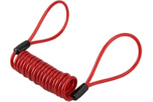 JTLB Locking Cable Motorcycle Disc Lock Pvc Anti Theft Motorcycle Disc Brake Lock Reminder Coil Cable Warning Rope Red