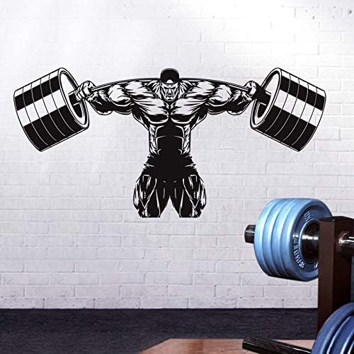 Car Gym Sticker Fitness Applique Bodybuilding Dumbbell Poster Name Muscle Vinyl Wall Decoration Gym Sticker 58x120cm