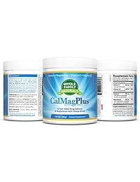 Suplemento en polvo de magnesio de calcio – CalMag Plus con vitamina C y D3 – sin gluten, sin...