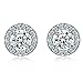 Spiritlele Delicate Crystal Stud Earring Sparkling Geometric AAA Cubic Zirconia Pierced Ear Jewelry for Women
