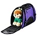 PETTOM Soft-Sided Pet Carrier for Dogs Collapsible Cats Travel Bag Under Seat Airline Approved Tote Fleece Pet Mats Included Escape Proof- M Purple
