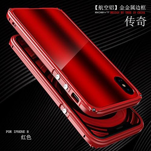 phoneX metal cases Shockproof Dustproof personalized creative anti fall metal framephone cases for iPhoneX (red)